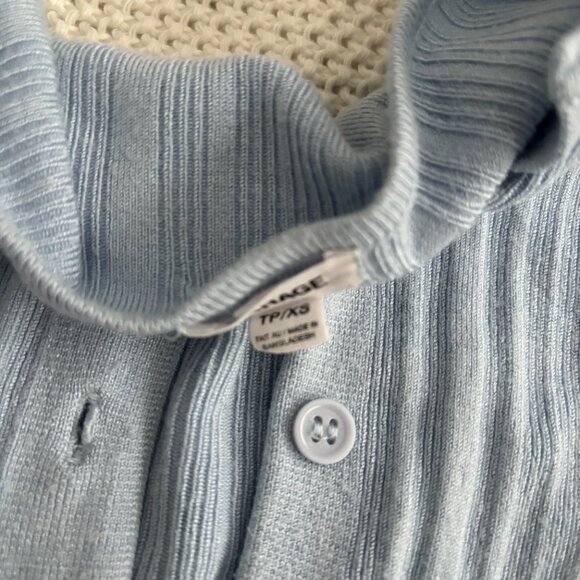 Garage Baby Blue ribbed cropped cardigan top buttoned size xs - Picture 2 of 3